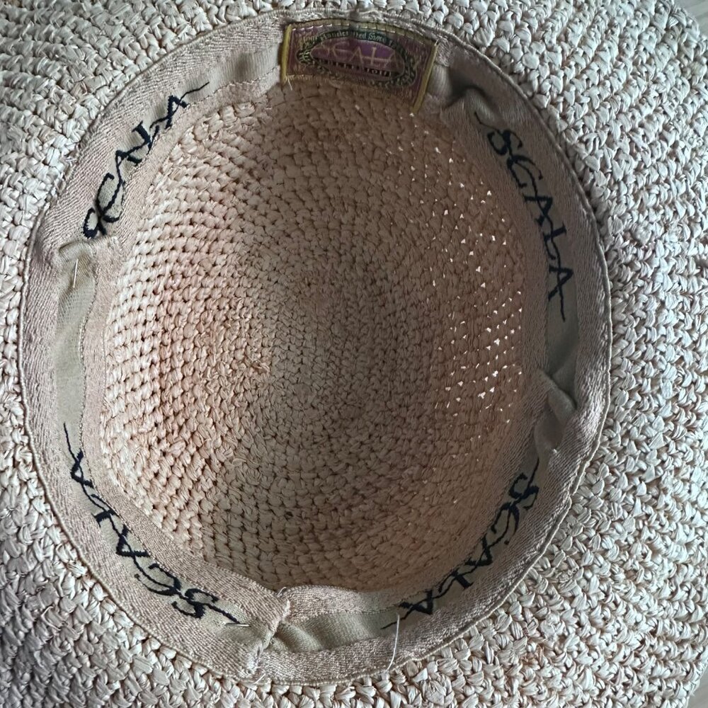 Scala Collezione Handcrafted Straw Hat Women’s Wide Brim Summer Sun Beach Resort - Picture 3 of 9